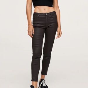 Mango cropped dark oak waxed skinny jeans, NWT size 2